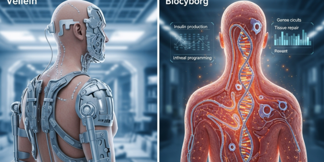 The Biocyborg Age: How CRISPR and Synthetic Biology Are Engineering Self-Repairing Humans